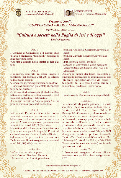 Premio Marangelli Edizione 2021